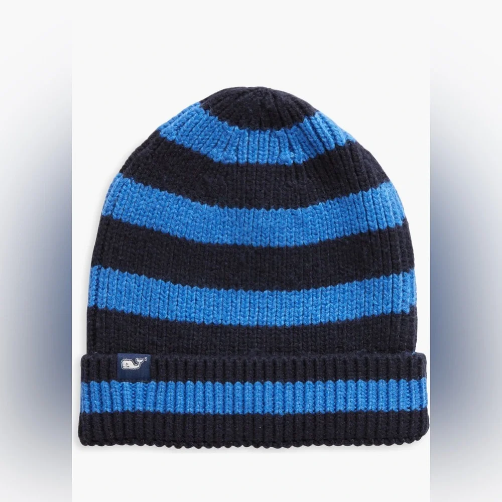 Vineyard Vines Boys Beanie in Blue Stripes